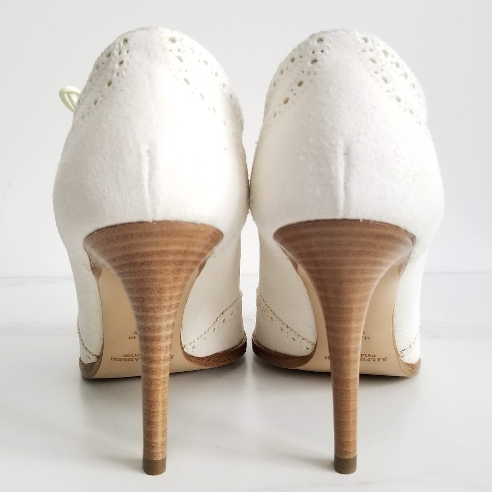 Ralph Lauren Purple Label White Suede Oxford Heels - Picture 6 of 8